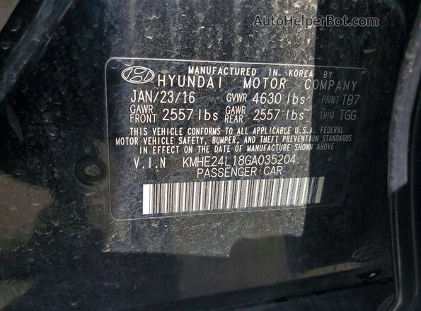 KMHE24L18GA035204 2016 HYUNDAI SONATA Черный Вид наклейки с VIN-кодом
