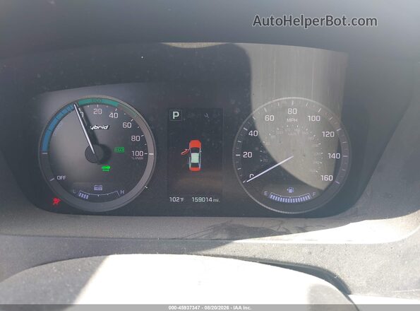 KMHE24L18GA041956 2016 HYUNDAI SONATA HYBRID White უკანა სავარძლების ხედი