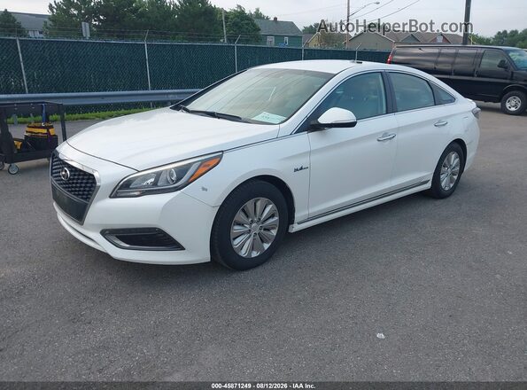 KMHE24L18HA044048 2017 HYUNDAI SONATA HYBRID White Przód lewy