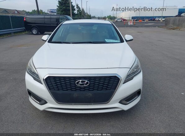 KMHE24L18HA044048 2017 HYUNDAI SONATA HYBRID White Widok zestawu wskaźników