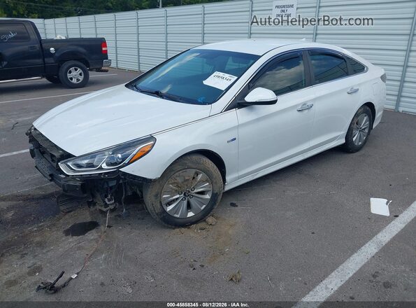 KMHE24L32KA089513 2019 HYUNDAI SONATA HYBRID White Przód lewy