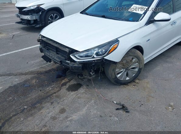 KMHE24L32KA089513 2019 HYUNDAI SONATA HYBRID White Widok zestawu wskaźników