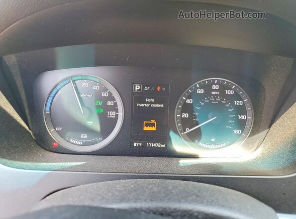 KMHE24L33HA070865 2017 HYUNDAI SONATA Silver Widok zestawu wskaźników