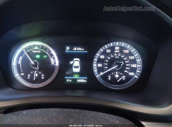 KMHE24L33JA083752 2018 HYUNDAI SONATA HYBRID Gray Вид задніх сидінь