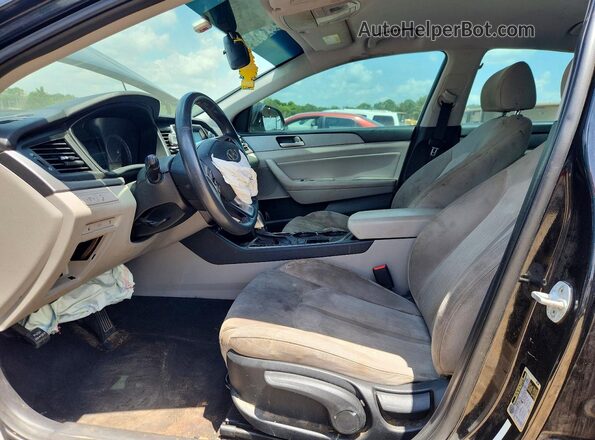 KMHE24L34KA091148 2019 HYUNDAI SONATA Черный Вид салона спереди