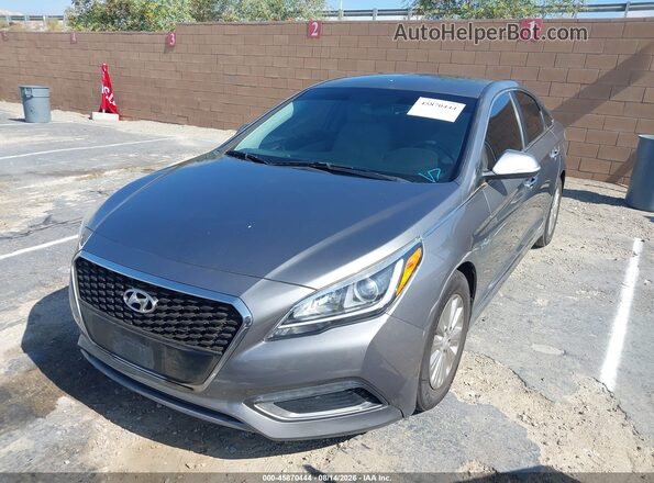 KMHE24L37HA065085 2017 HYUNDAI SONATA HYBRID Gray Front left
