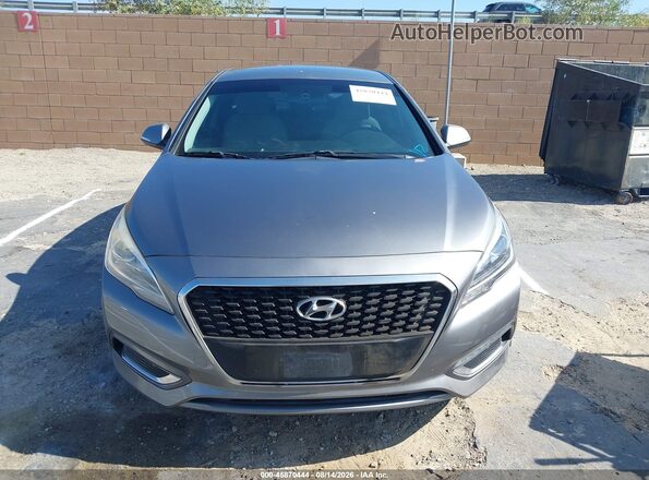 KMHE24L37HA065085 2017 HYUNDAI SONATA HYBRID Gray Front view
