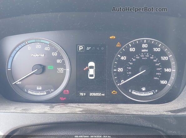 KMHE24L37HA065085 2017 HYUNDAI SONATA HYBRID Gray 