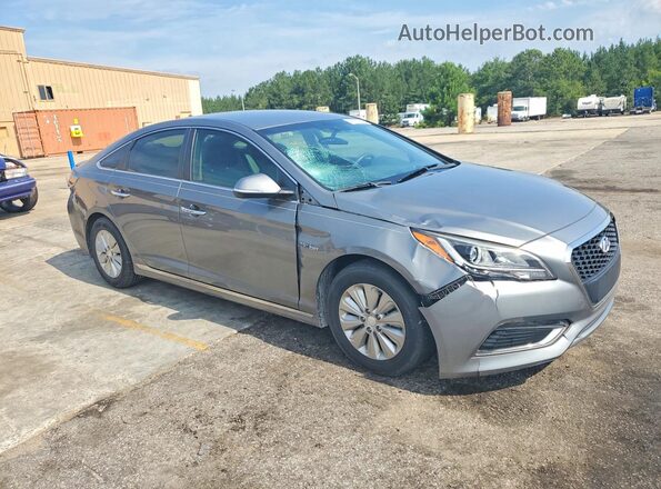 KMHE24L39HA072555 2017 HYUNDAI SONATA Charcoal Front right