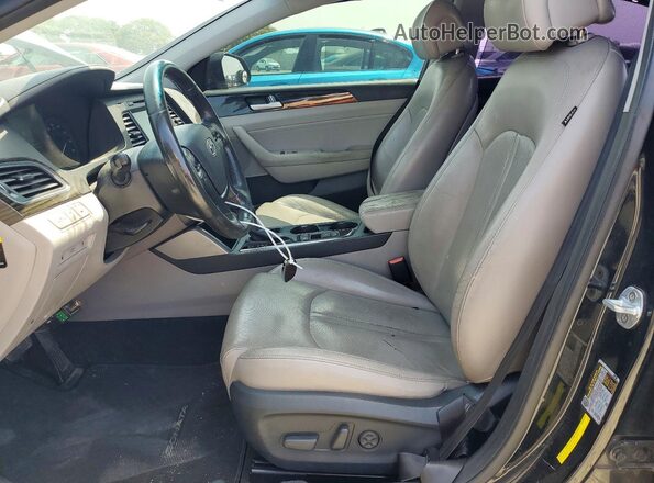 KMHE34L11GA033534 2016 HYUNDAI SONATA Black Front interior view