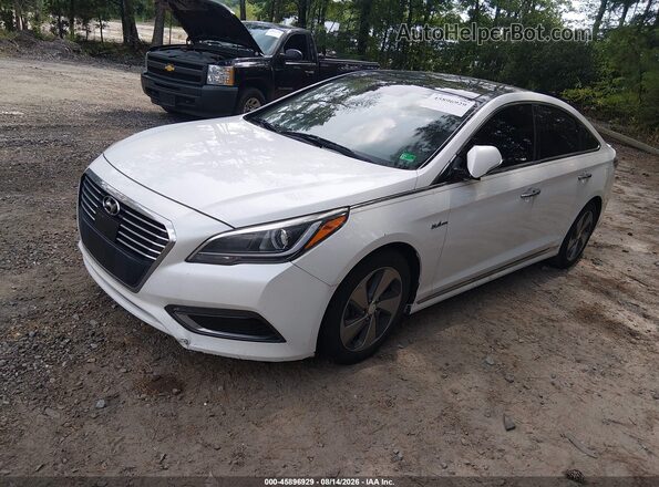 KMHE34L11GA033744 2016 HYUNDAI SONATA HYBRID White Передня ліва чверть