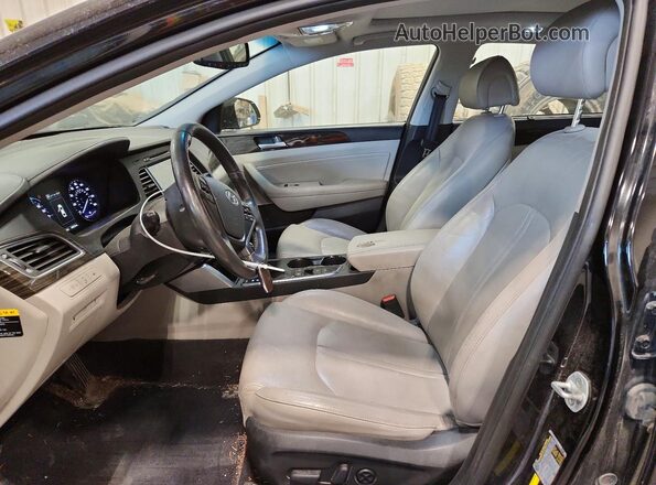 KMHE34L11GA034019 2016 HYUNDAI SONATA Black წინა სალონის ხედი