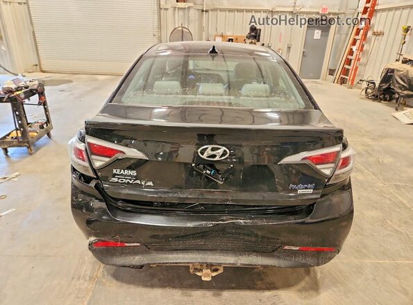 KMHE34L11GA034019 2016 HYUNDAI SONATA Black უკანა ხედი