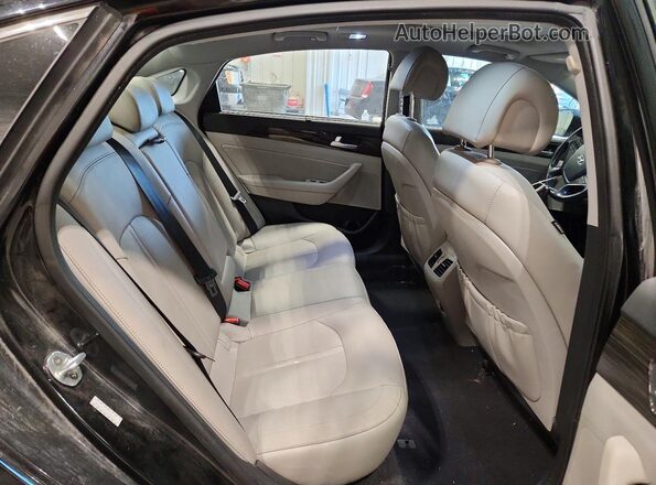 KMHE34L11GA034019 2016 HYUNDAI SONATA Black უკანა სავარძლების ხედი