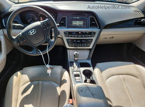 KMHE34L13GA015732 2016 HYUNDAI SONATA White Widok deski rozdzielczej