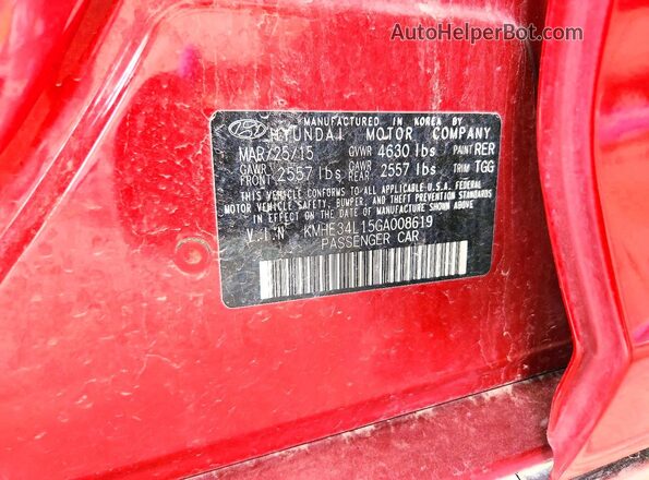 KMHE34L15GA008619 2016 HYUNDAI SONATA Burgundy Widok naklejki z numerem VIN