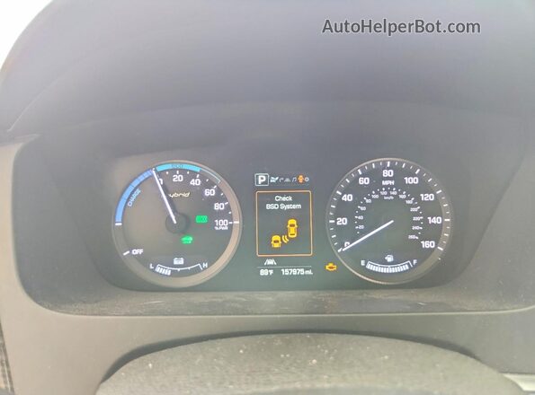 KMHE34L15GA008619 2016 HYUNDAI SONATA Burgundy Widok zestawu wskaźników