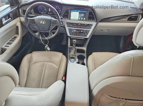 KMHE34L15GA008619 2016 HYUNDAI SONATA Burgundy Widok deski rozdzielczej