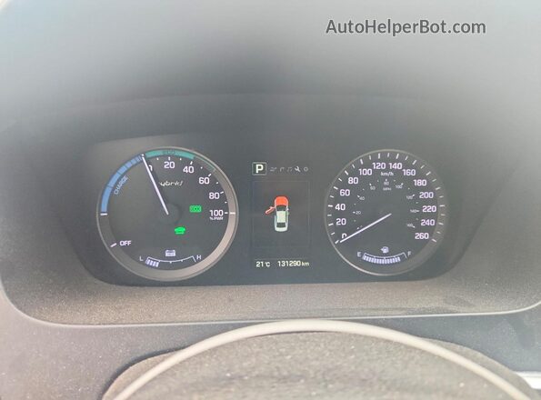 KMHE34L15GA011245 2016 HYUNDAI SONATA Black Widok zestawu wskaźników
