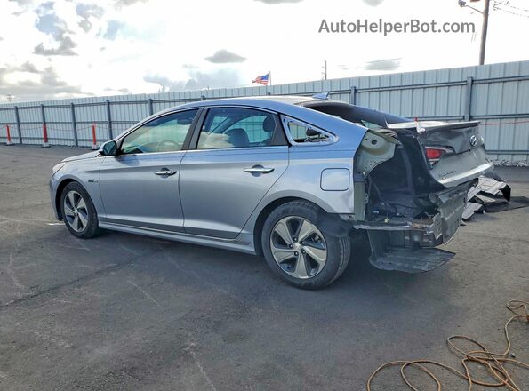 KMHE34L15GA027722 2016 HYUNDAI SONATA Silver Trasero izquierdo