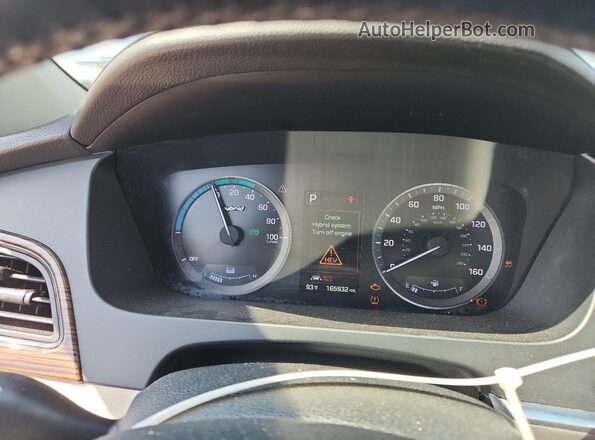 KMHE34L16GA008791 2016 HYUNDAI SONATA Green ხელსაწყოთა პანელის ხედი