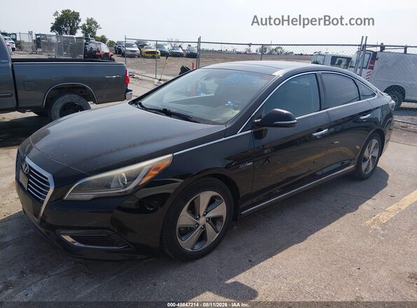 KMHE34L18GA012728 2016 HYUNDAI SONATA HYBRID Black Передня ліва чверть