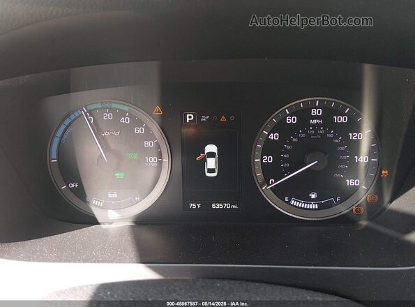 KMHE34L19GA031336 2016 HYUNDAI SONATA HYBRID Blue Հետևի նստատեղերի տեսք