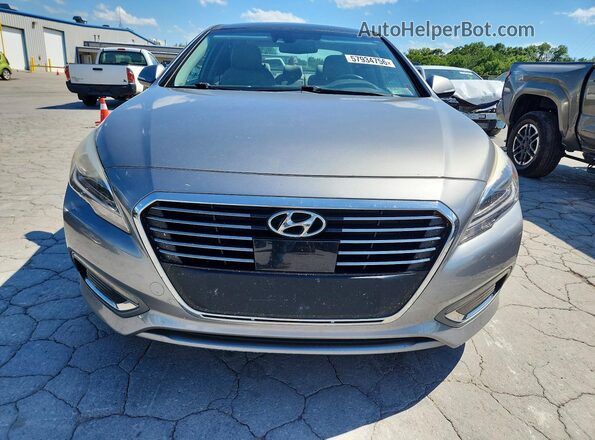 KMHE34L19HA059459 2017 HYUNDAI SONATA Blue Widok z przodu