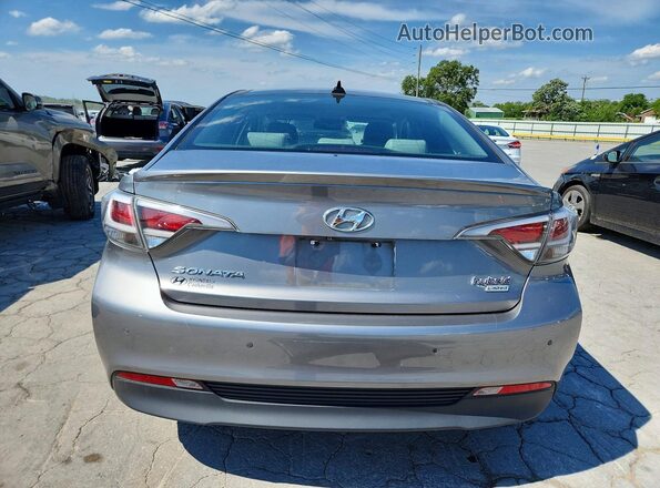 KMHE34L19HA059459 2017 HYUNDAI SONATA Blue Widok z tyłu