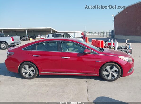 KMHE34L1XGA016764 2016 HYUNDAI SONATA HYBRID Красный Вид задней части салона