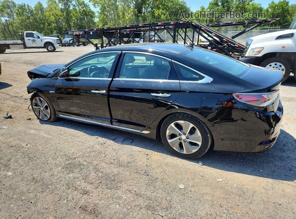 KMHE34L30KA088048 2019 HYUNDAI SONATA Black უკანა მარცხენა