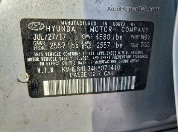 KMHE34L34HA071410 2017 HYUNDAI SONATA Silver Շարժիչի բաժամունքի տեսք