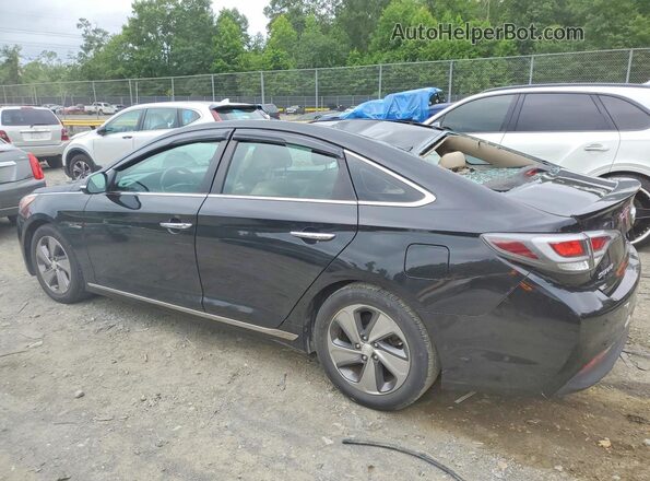 KMHE34L3XHA067748 2017 HYUNDAI SONATA Black Trasero izquierdo