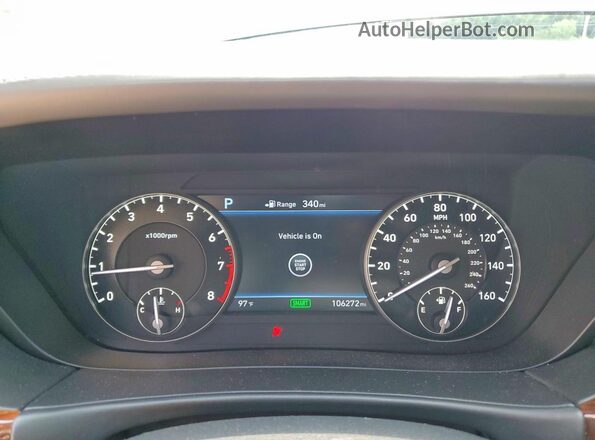 KMHG34JA8KU050267 2019 GENESIS G90 Black Вид щитка приладів