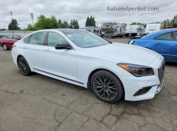 KMHGN4JB1JU222835 2018 GENESIS G80 White Delantero derecho