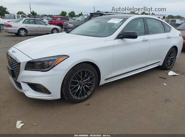 KMHGN4JB3JU244657 2018 GENESIS G80 White Передня ліва чверть