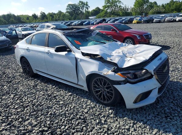 KMHGN4JB7JU285485 2018 GENESIS G80 White Front right