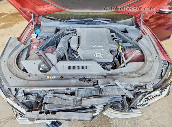 KMHGN4JE2GU127719 2016 HYUNDAI GENESIS Burgundy Widok wnętrza z tyłu