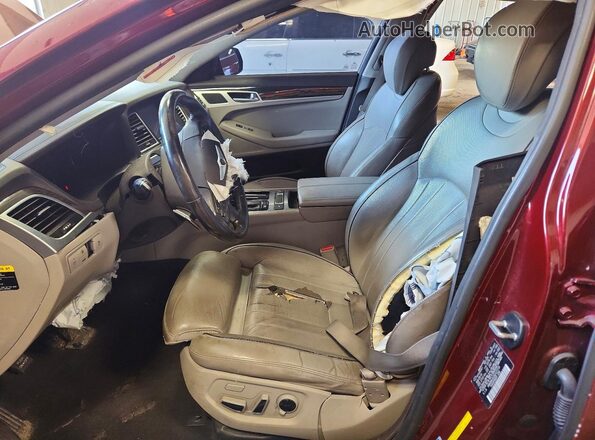 KMHGN4JE2GU127719 2016 HYUNDAI GENESIS Burgundy Widok wnętrza z przodu