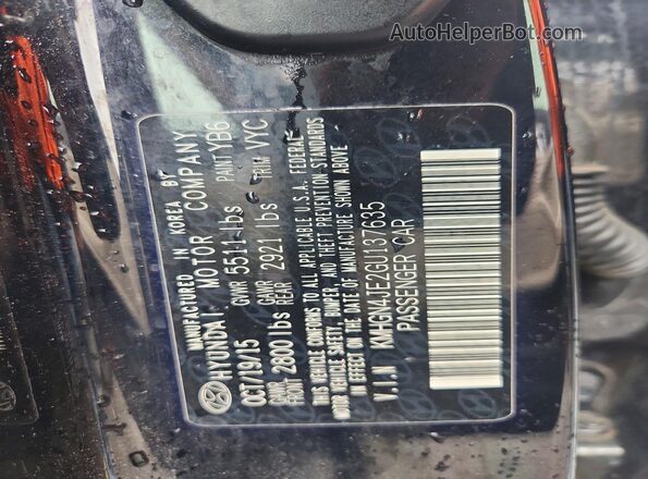 KMHGN4JE2GU137635 2016 HYUNDAI GENESIS Black Widok komory silnika