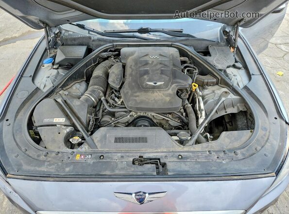 KMHGN4JE4HU195375 2017 GENESIS G80 Серый Вид задней части салона