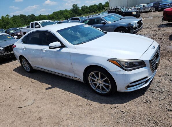 KMHGN4JE4JU262000 2018 GENESIS G80 White Delantero derecho