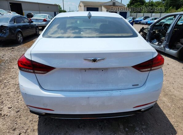 KMHGN4JE4JU262000 2018 GENESIS G80 White Vista trasera