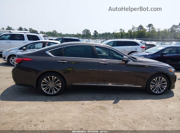KMHGN4JE6GU106744 2016 HYUNDAI GENESIS Brown Սալոնի հետևի տեսք