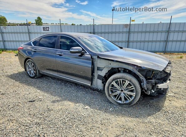 KMHGN4JEXJU216803 2018 GENESIS G80 Black Передня права чверть