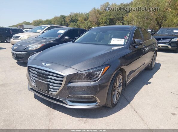 KMHGN4JF2JU266314 2018 GENESIS G80 Gray Передня ліва чверть
