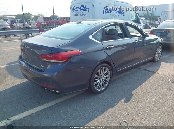 KMHGN4JF7HU204983 2017 GENESIS G80 Синий Задняя правая четверть