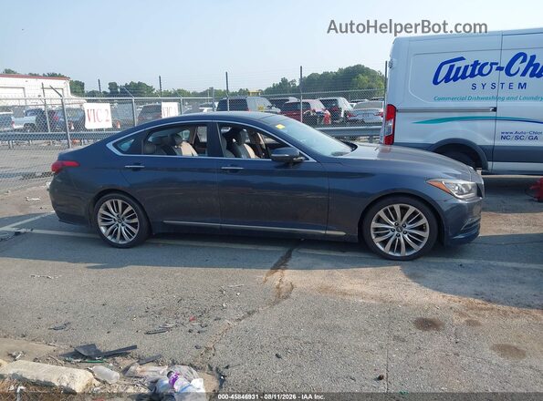 KMHGN4JF7HU204983 2017 GENESIS G80 Синий Вид задней части салона