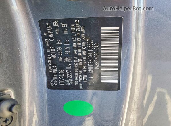 KMHHT6KJ2GU135627 2016 HYUNDAI GENESIS Серебряный Вид подкапотного пространства