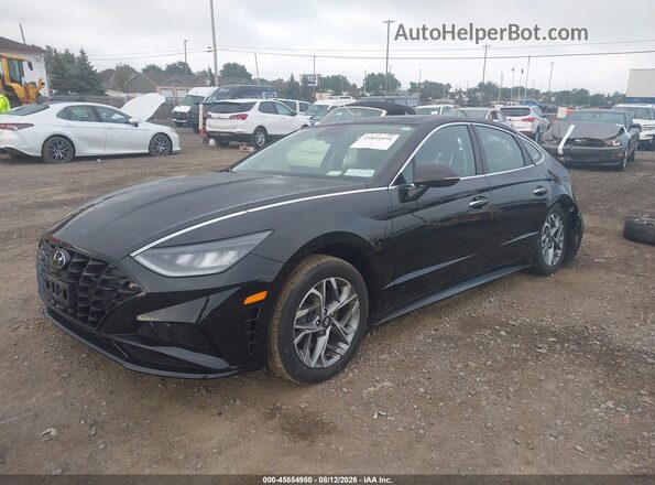 KMHL14JA0NA227159 2022 HYUNDAI SONATA Black Առջևի ձախ երեք քառորդ տեսարան